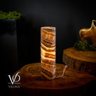 Vilona Onyx Sahara Crystal onyx table desk lamp with sleek black base and crystal accents, ideal for modern home decor.