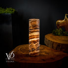 Vilona Onyx Sahara Crystal Onyx Desk Lamp with elegant black and gold finish, ideal for modern home or office decor.