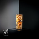 Vilona Onyx Sahara Onyx desk lamp with cylindrical design and black finish, ideal for modern table lighting.