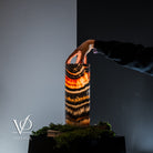Vilona Onyx Tangerine Crystal desk lamp with a sleek onyx base and vibrant tangerine crystal accents.