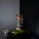 Vilona Onyx Tangerine Crystal desk lamp with a vibrant orange and black onyx base and a sleek, modern design.