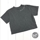 Embroidered waist-length crop tee from The Graphic Tee with "We'll Be Alright" design, casual SS graphic tee for women.