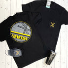 Wheat Newton Flag Pocket Tee, short sleeve graphic T-shirt by The Graphic Tee with a wheat and flag design on the front.