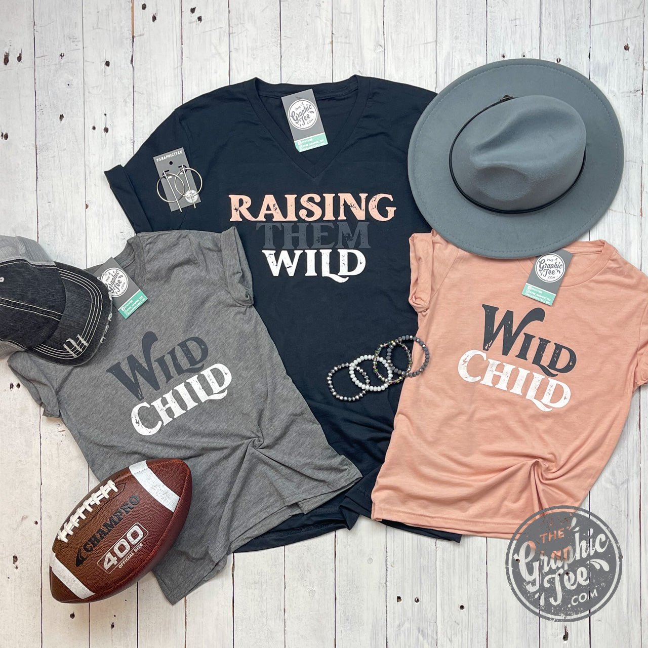 Youth graphic tee by The Graphic Tee featuring a wild child design on a comfortable youth T-shirt.