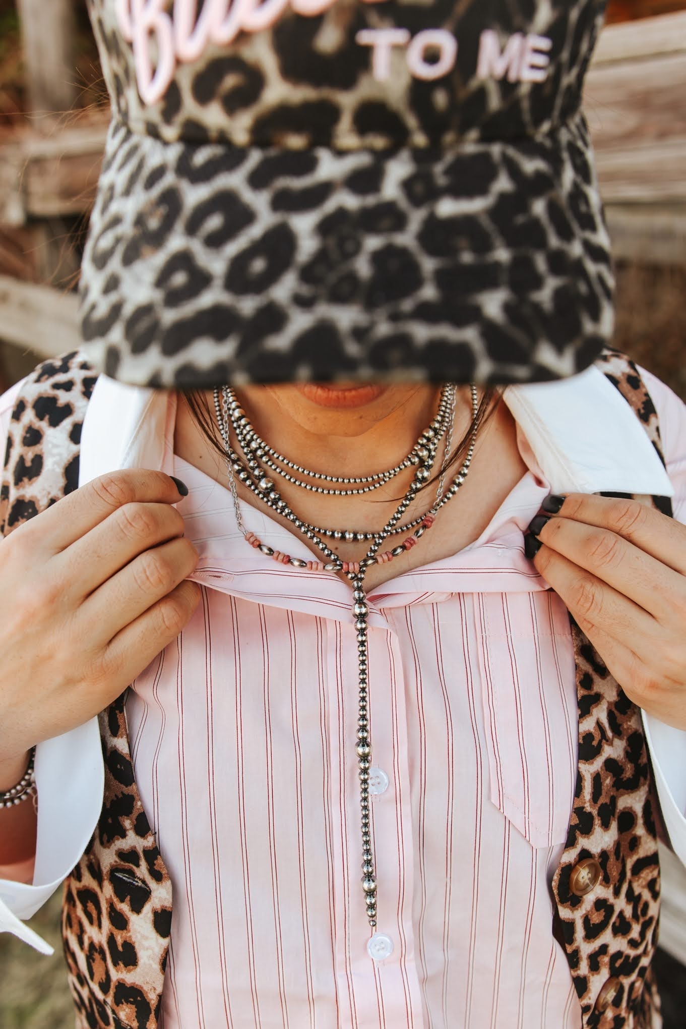Pink Horizon Chain Necklace by Wild Junkie featuring a delicate chain design with pink-toned accents.