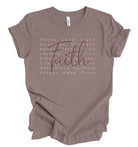 Words of Faith short sleeve graphic tee by The Graphic Tee, featuring inspirational text on a comfortable casual t-shirt.
