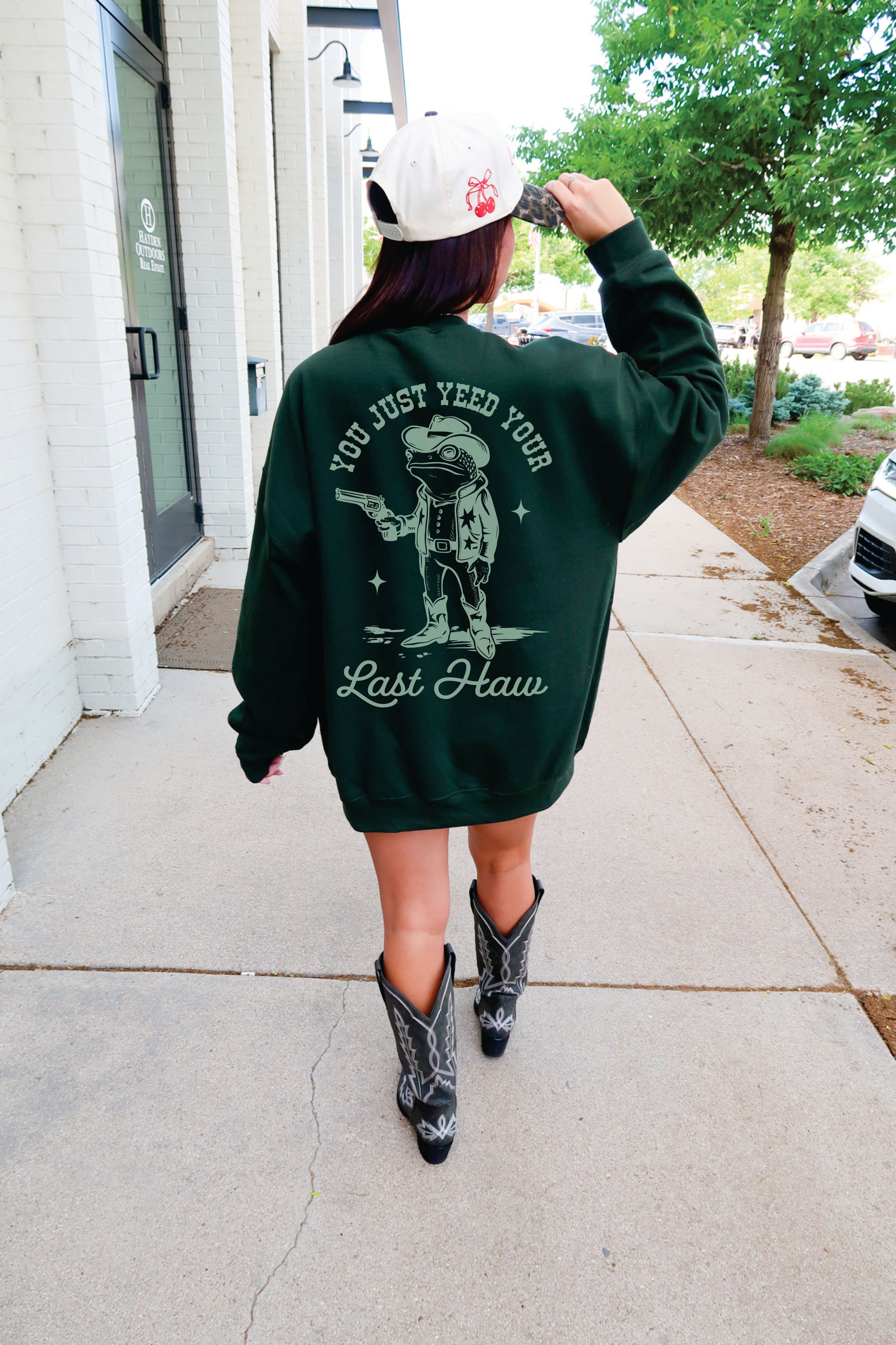 Yeed Your Last Haw pullover by Shop Karma Tees, featuring a cozy crewneck design in a stylish, casual fit.