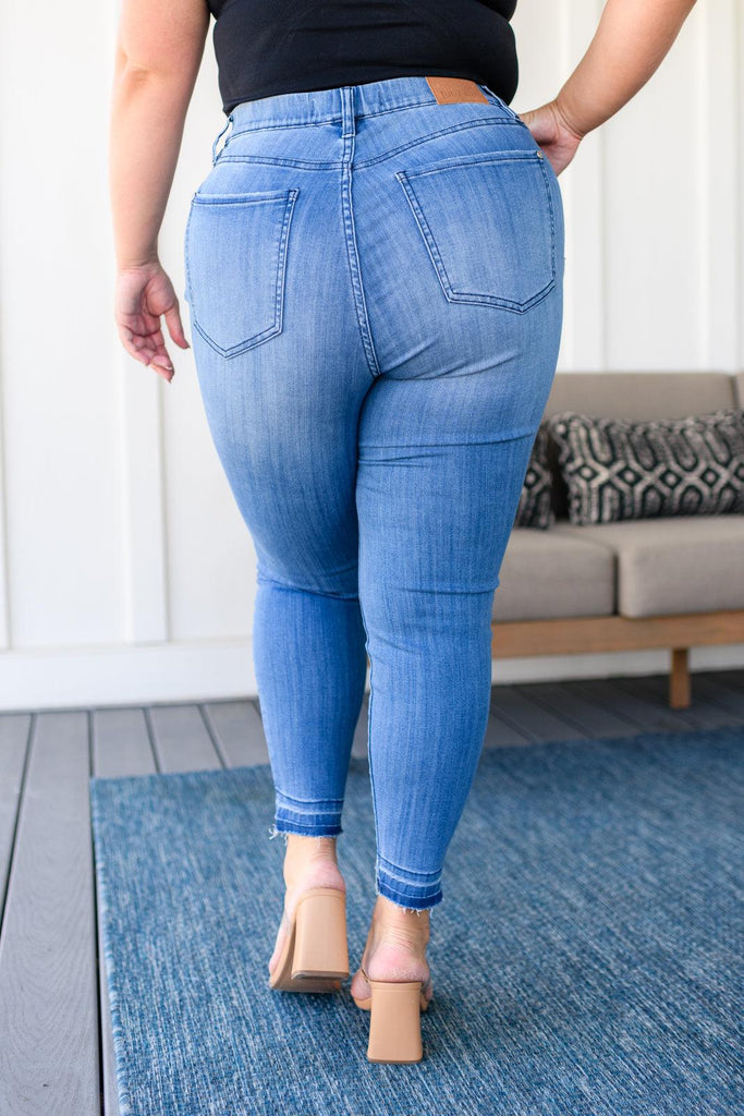 Amanda High Rise Pull on Release Hem Skinny Jeans - Practical Magic Store