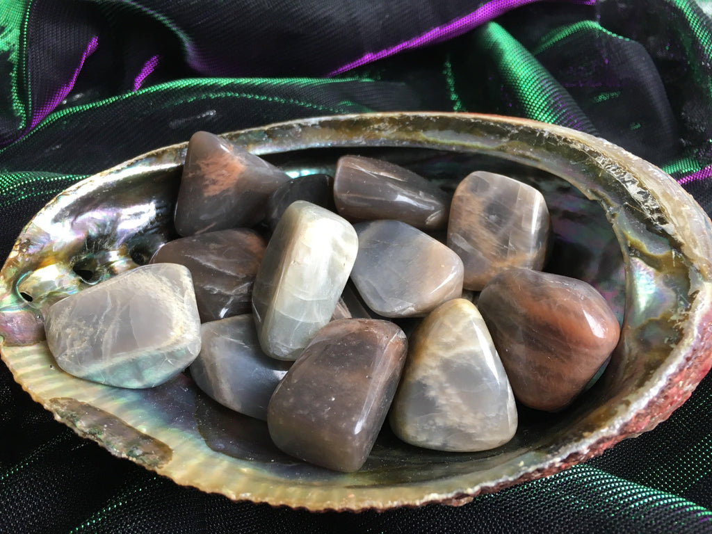 Black Moonstone Tumbled Stones - Practical Magic Store
