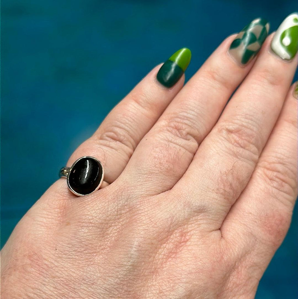 Black Star Diopside 925 Sterling Silver Ring Size 7 - Practical Magic Store