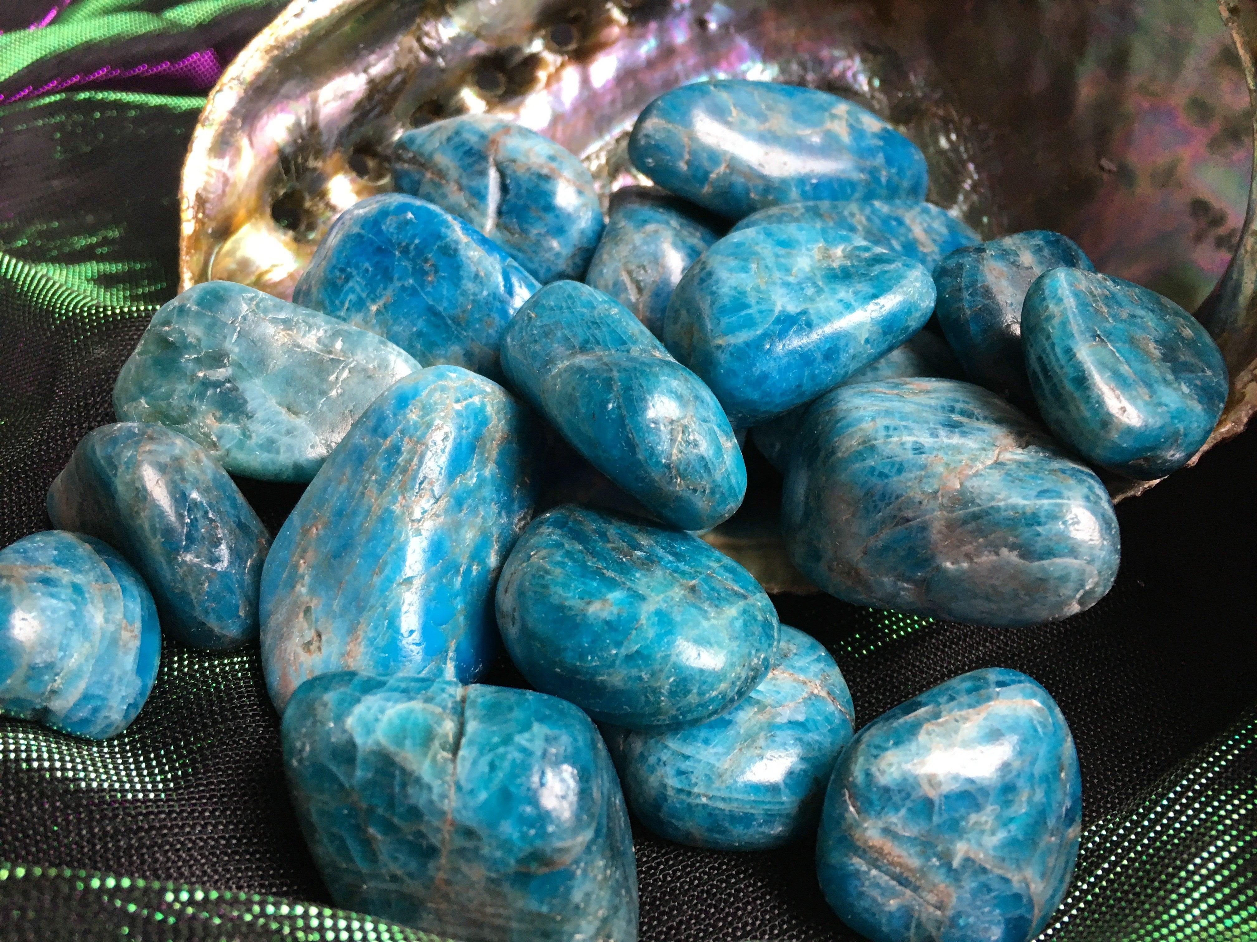 Blue Apatite Tumbled Stones - Practical Magic Store