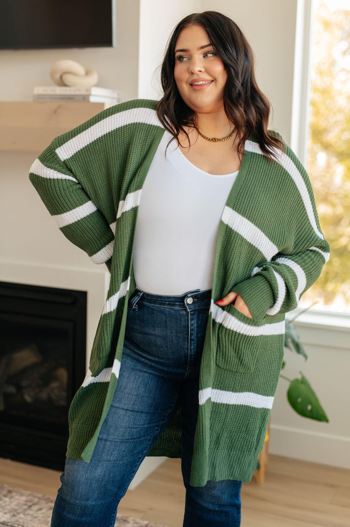 Brighter is Better Striped Cardigan in Green- 11/30/2023 - Practical Magic Store