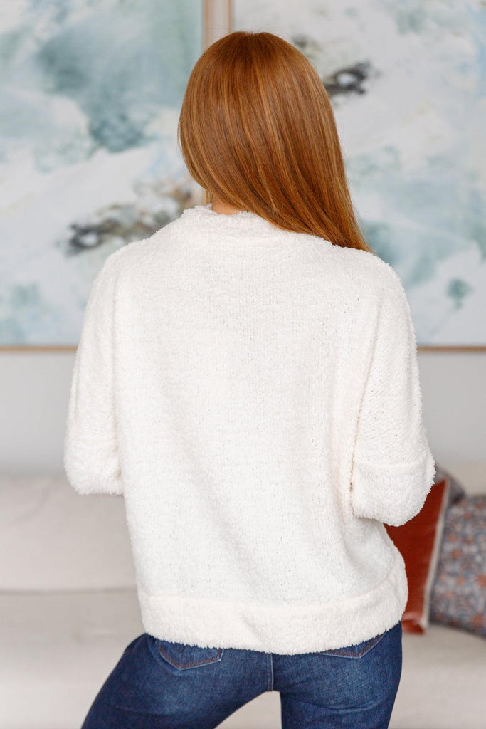 Expecting Snow Mock Neck Boucle Sweater - Practical Magic Store