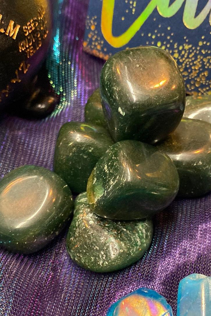 High Grade Dark Green Aventurine Tumbled Stones - Practical Magic Store