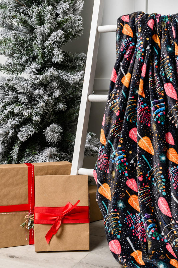 Holiday Fleece Blanket in Neon Trees - Practical Magic Store
