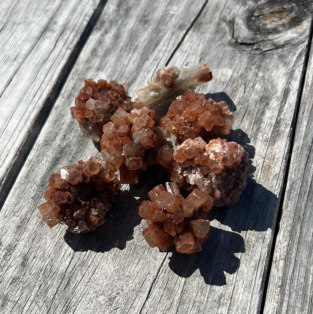 Natural Red Star Aragonite Cluster - Practical Magic Store