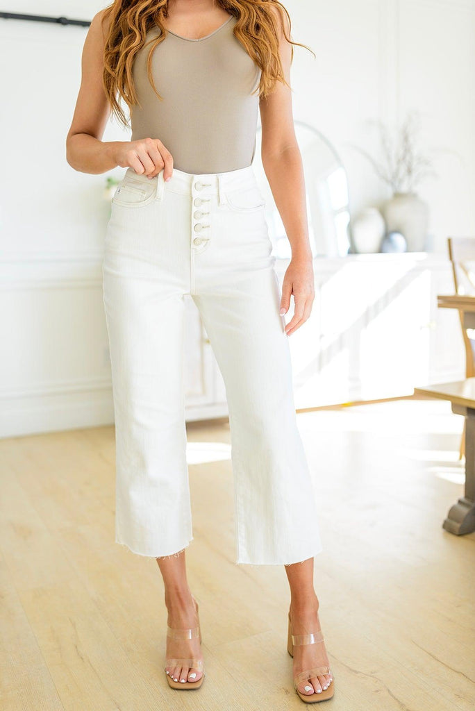 Not Too Salty High Rise Wide Leg Cropped Jeans - Practical Magic Store