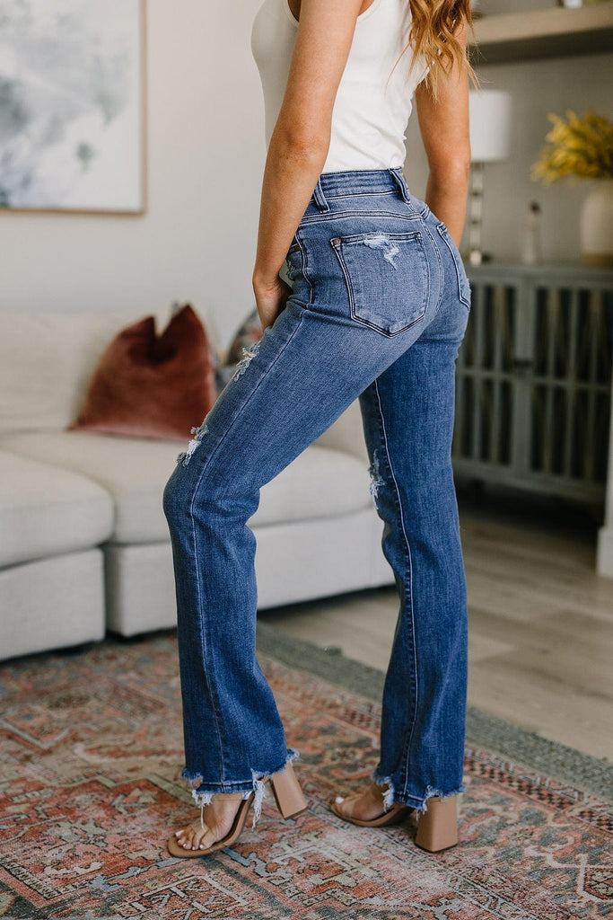 O'Hara Destroyed Straight Jeans - Practical Magic Store