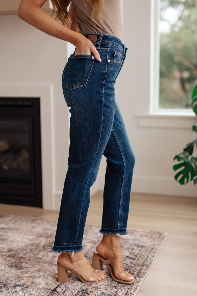 Phillipa High Rise Release Hem Slim Jeans - Practical Magic Store