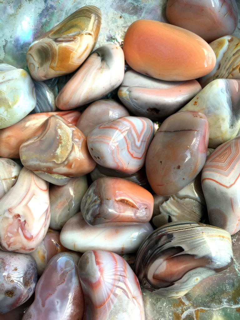 Pink Botswana Agate Tumbled Stones - Practical Magic Store