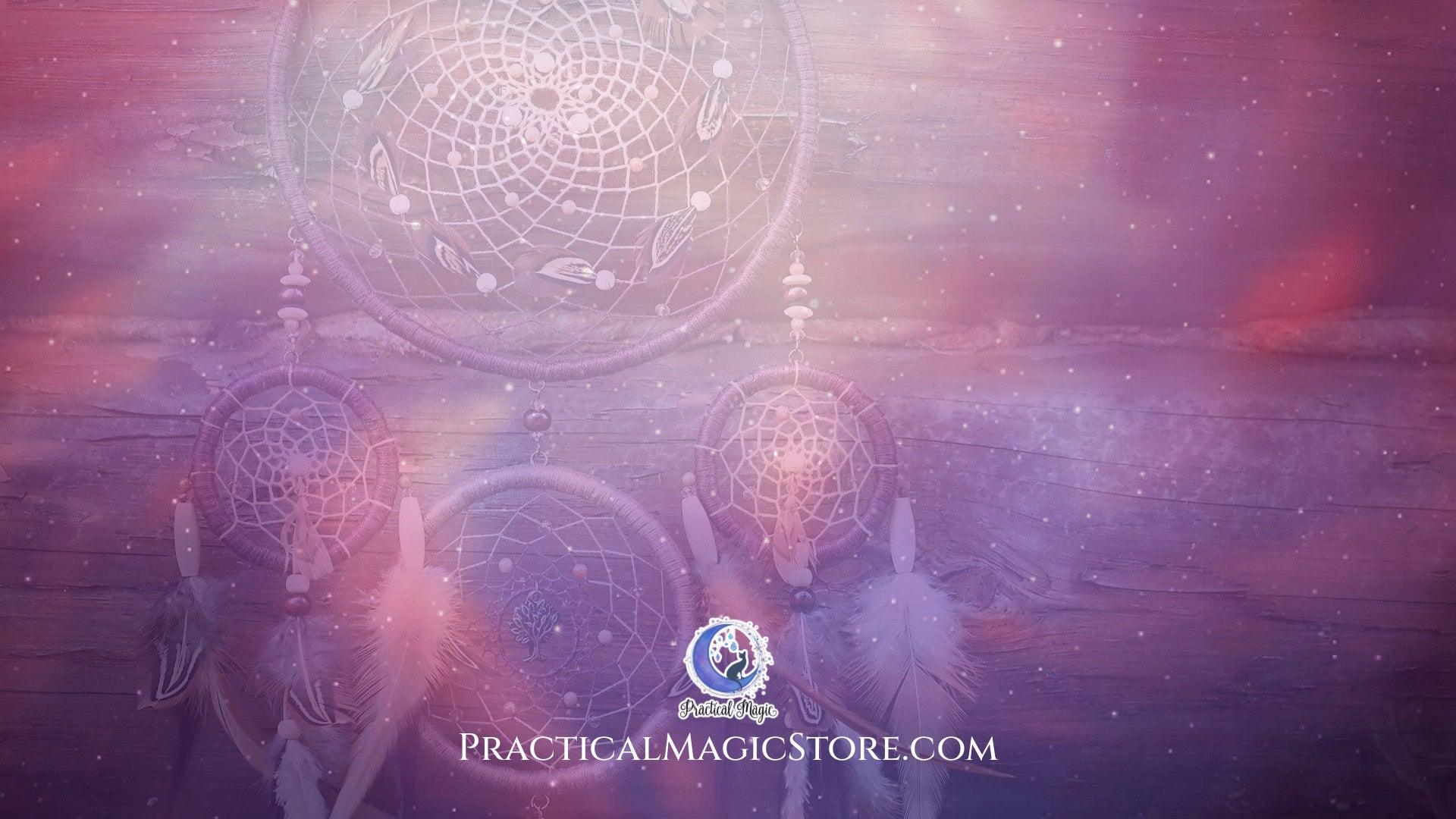 Downloadable Practical Magic Dreamcatcher Cosmos screensaver featuring mystical dreamcatcher design and celestial magic elements.