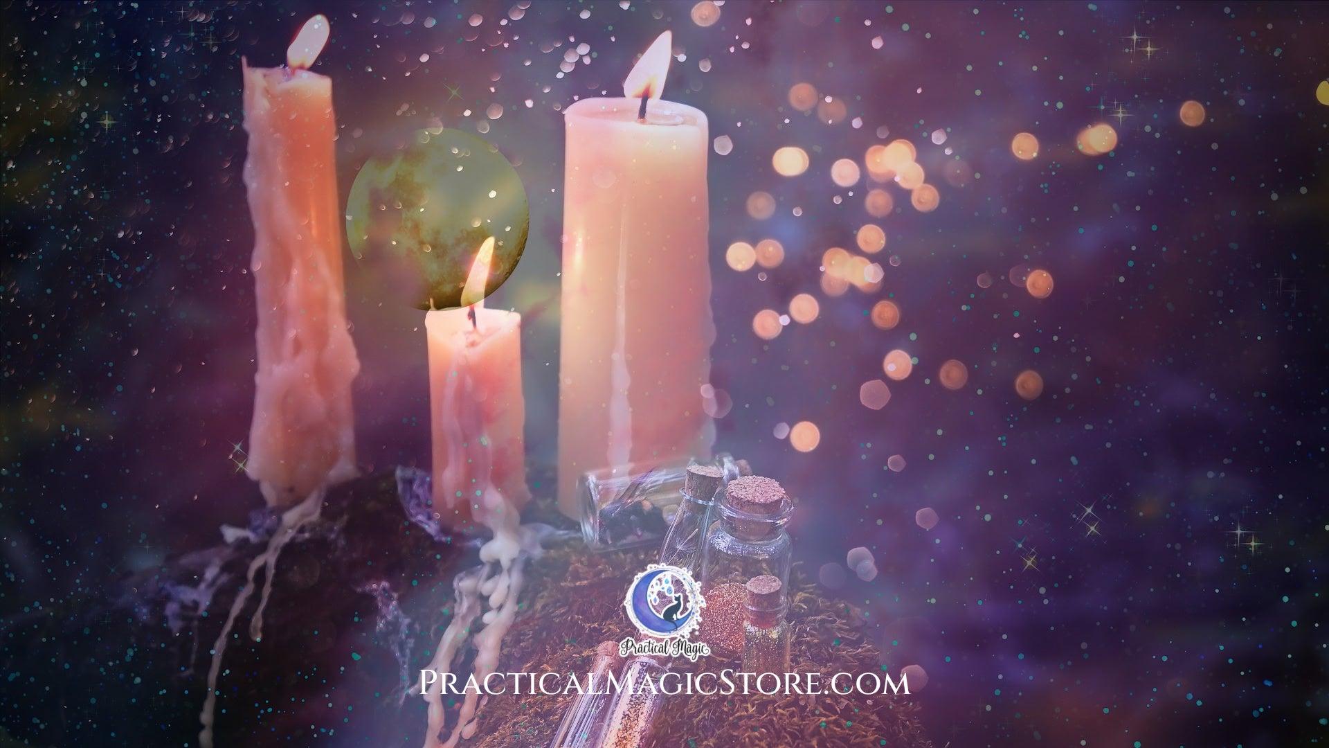 Downloadable Practical Magic Witching Hour Candlelight Screensaver featuring mystical candle imagery and enchanting magic themes.