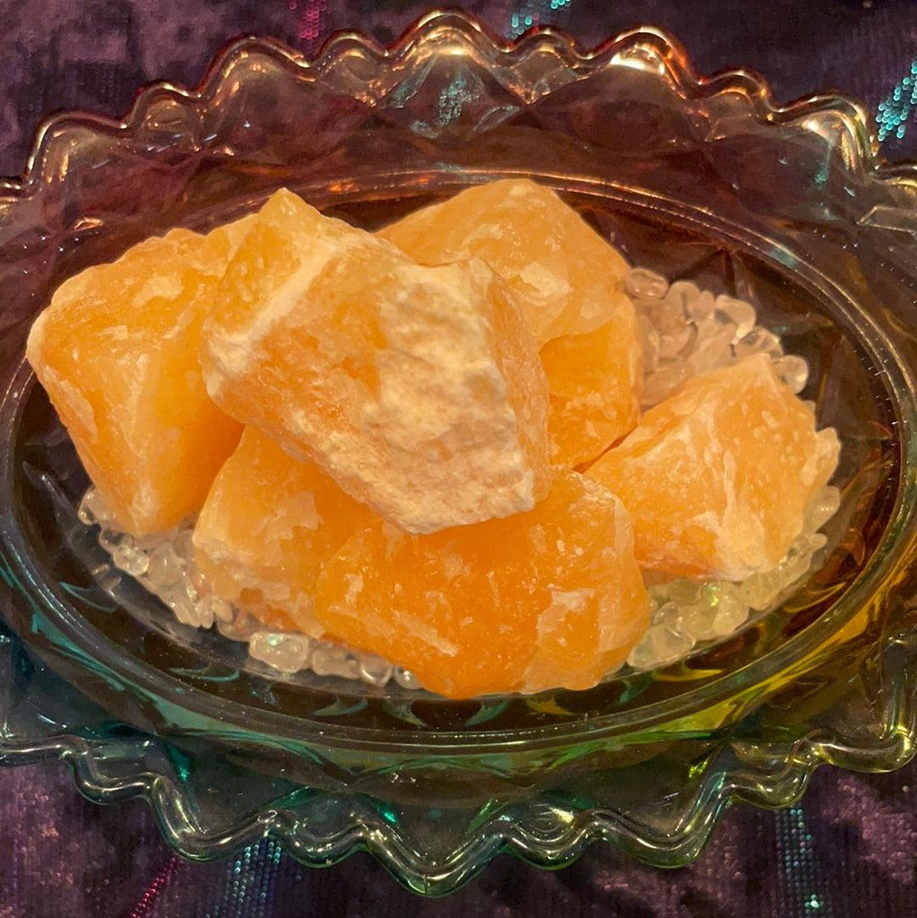 Raw Natural Mexican Orange Calcite - Practical Magic Store