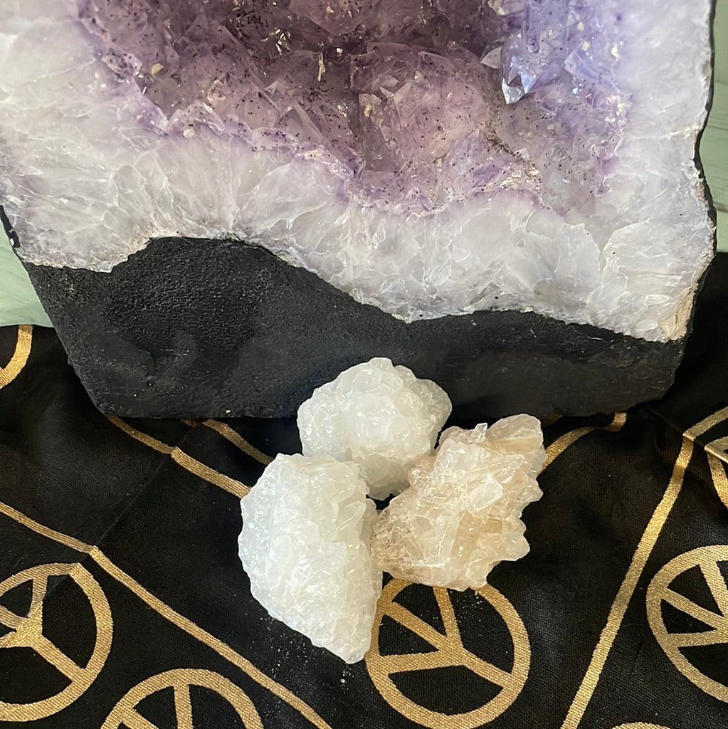 Raw White Clear Calcite - Practical Magic Store
