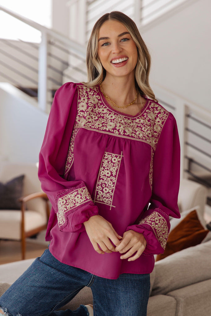 Rodeo Queen Embroidered Blouse - Practical Magic Store