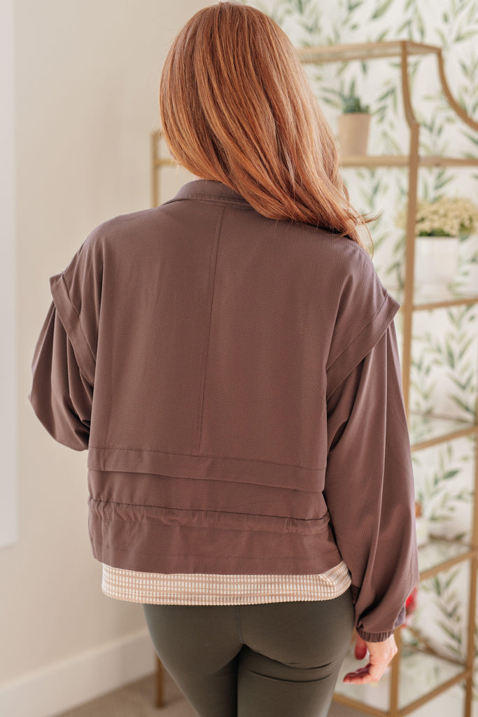 She's Got Game Cropped Jacket in Brown - Practical Magic Store