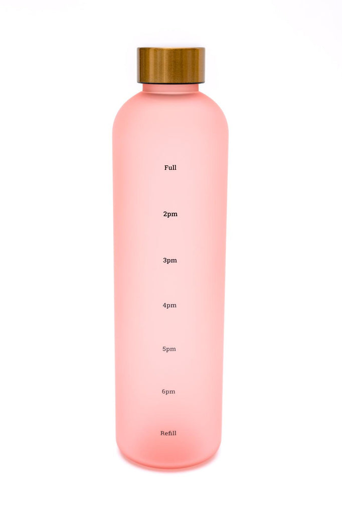 Sippin' Pretty 32 oz Translucent Water Bottle in Pink & Gold - Practical Magic Store