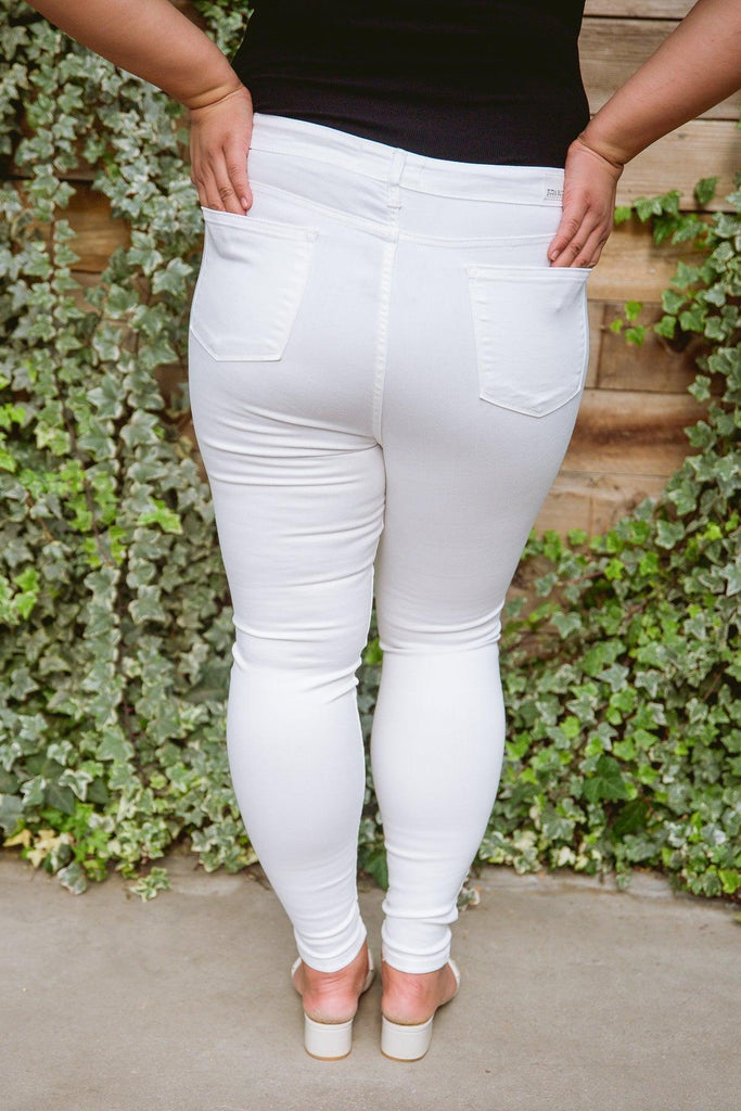 Talia High Waisted White Skinny Jeans - Practical Magic Store