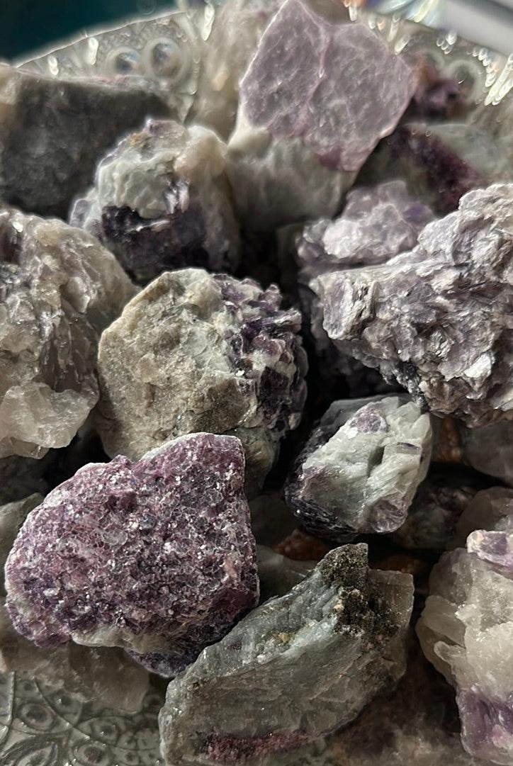 Unicorn Stone- Raw Bi-Color Pink Tourmaline, Lepidolite, Quartz, & Mica - Practical Magic Store