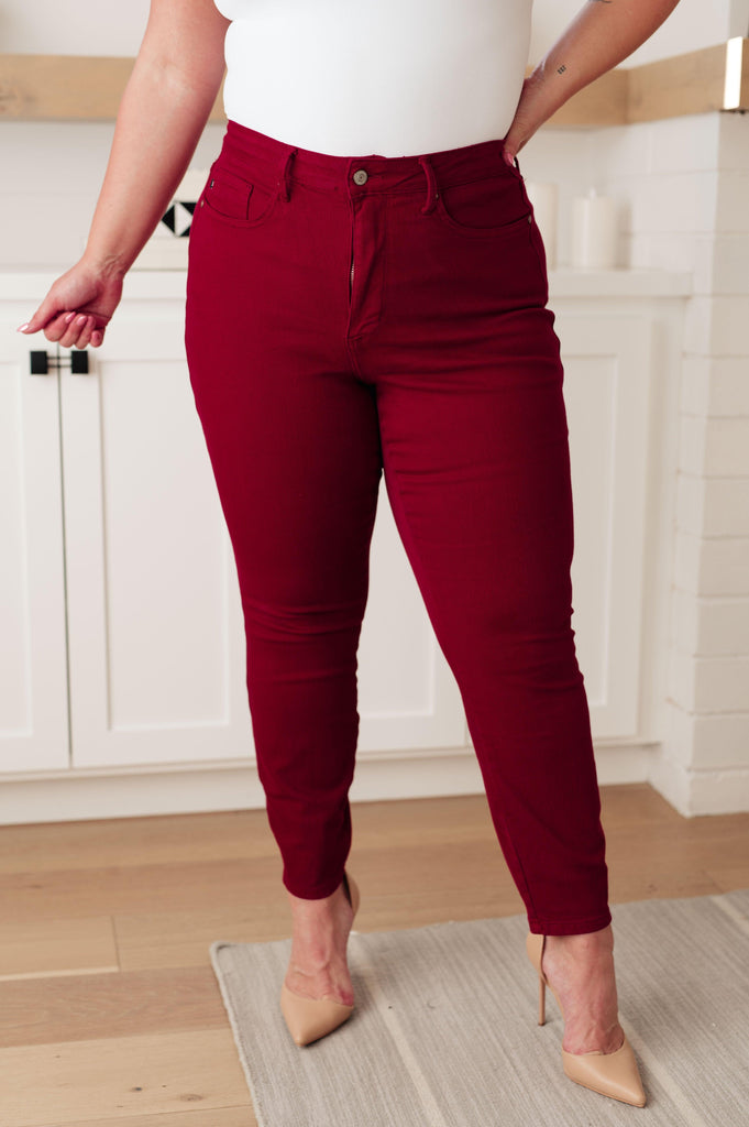 Wanda High Rise Control Top Skinny Jeans Scarlet - Practical Magic Store